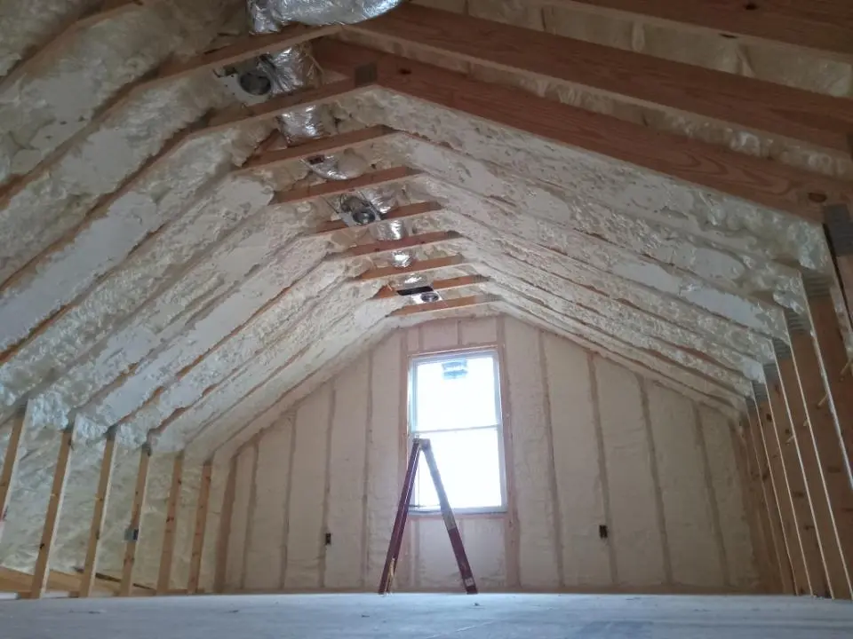 Spray foam roofing application for Crawl Space Insulation project in Wilbraham